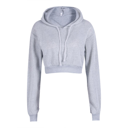 Women Hoodie Sweatshirt Jumper - White Grey