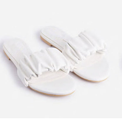 Women's Puff Summer Sandals - White