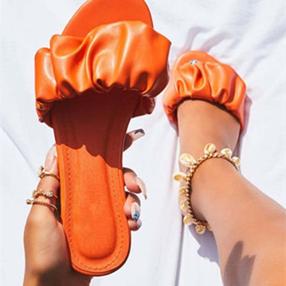 Women's Puff Summer Sandals - Pumpkin