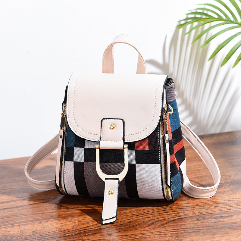 Soft Leather Leisure Fashion Travel Large-capacity Mini Backpack - White