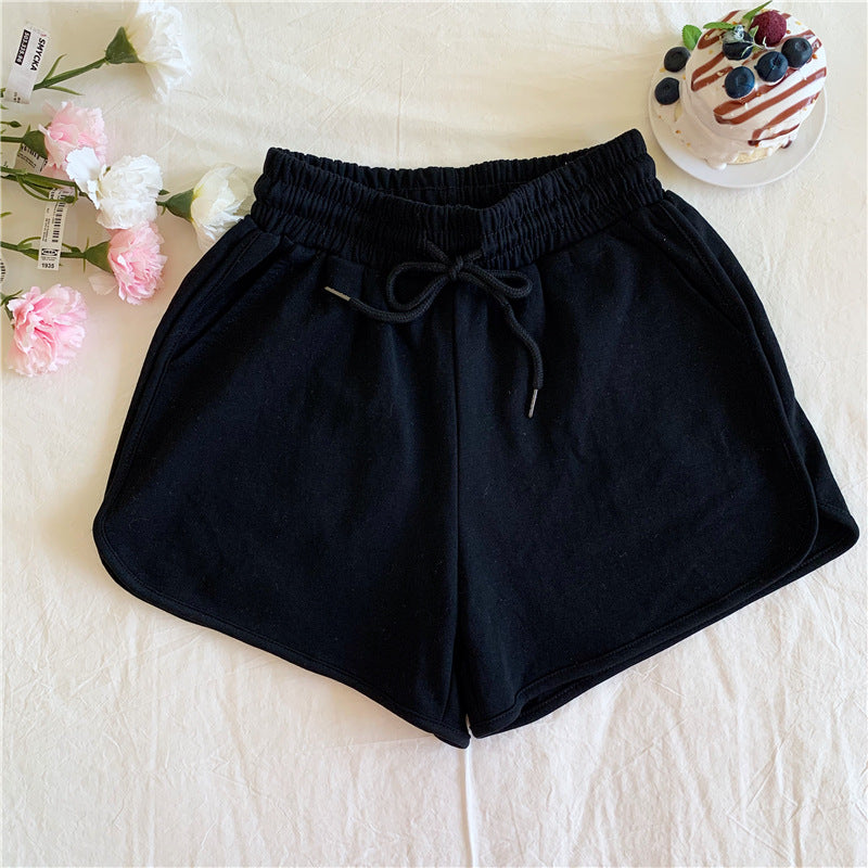 Women's High-Waist Casual/Everday Lounge Wear Shorts - Black