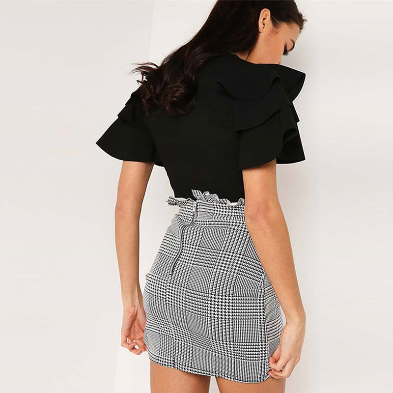 Women's Ruffled High Waist Skirt -