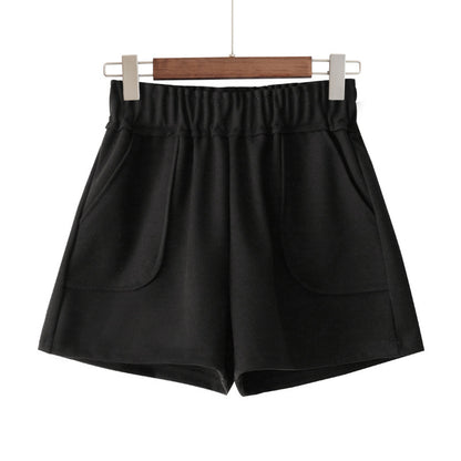 Women's High Waist A-Line Shorts - Black