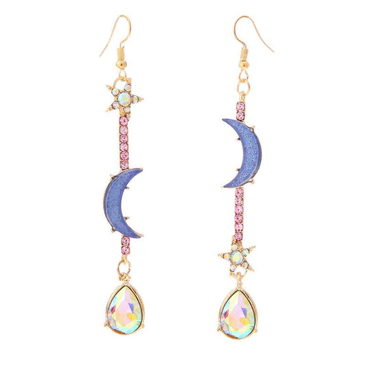 Ladies Blue Moon Star Earrings - Original