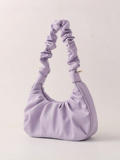 Underarm bag women's cloud pleat bag baguette one shoulder Messenger - Purple Original