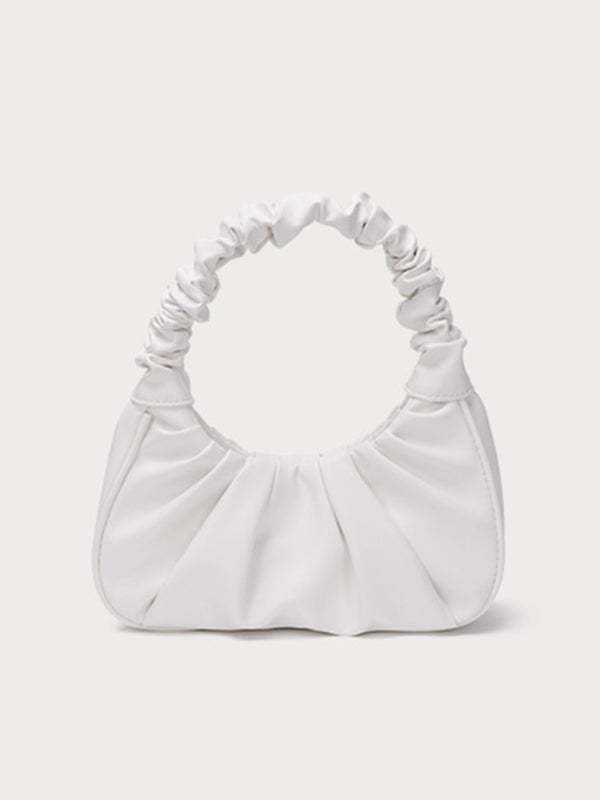 Underarm bag women's cloud pleat bag baguette one shoulder Messenger - White Original