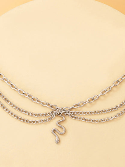 Three Layer Chain Anklets with Pendants -