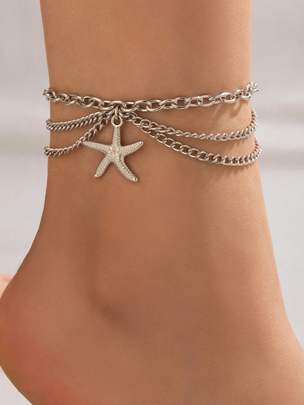 Three Layer Chain Anklets with Pendants - Suit 6 Original
