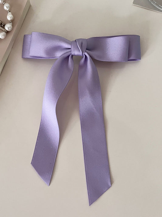 Satin Ribbon Hair Clip - Purple FREESIZE