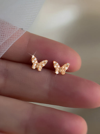 Small Butterfly Earrings - Gold One Size