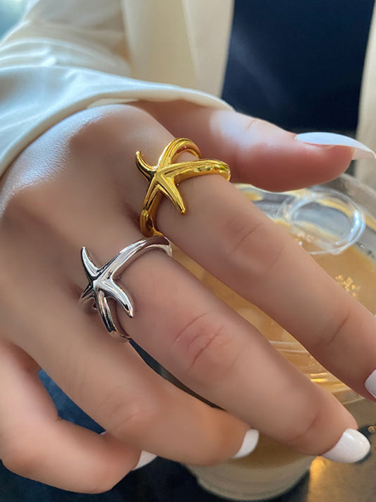 Starfish Finger Ring - Gold One Size