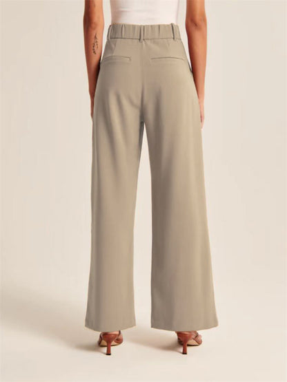 Women's high waist wide-leg pants with matching belt wide-leg casual suit pants -